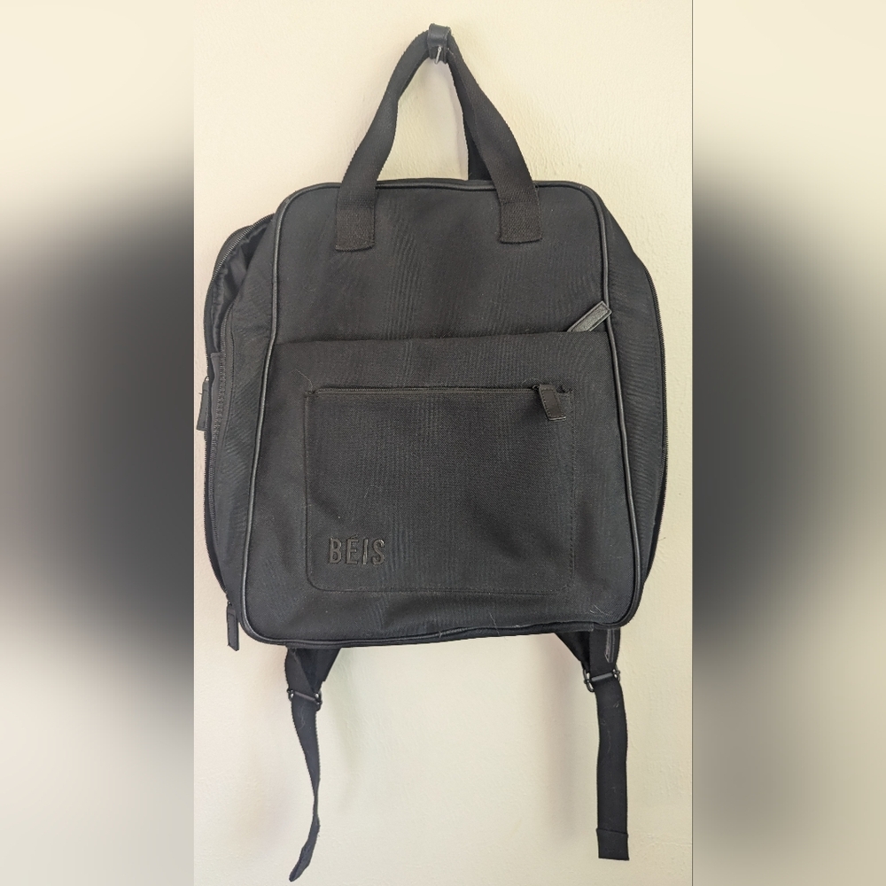 Beis Expandable Black Travel Backpack